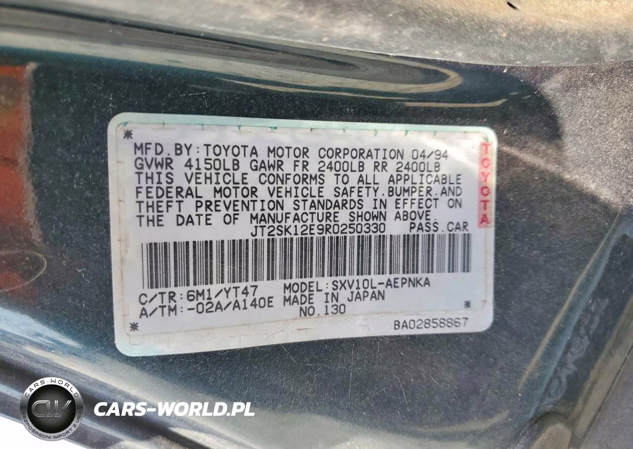 1994 Toyota Camry Le VIN:JT2SK12E9R0250330 - 12