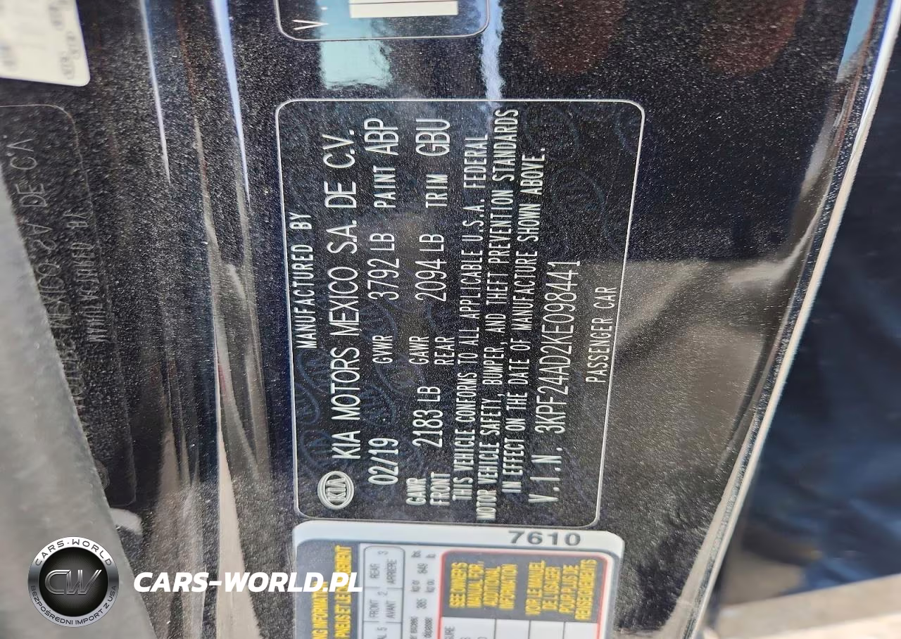 2019 Kia Forte Lxs VIN:3KPF24AD2KE098441 - 13