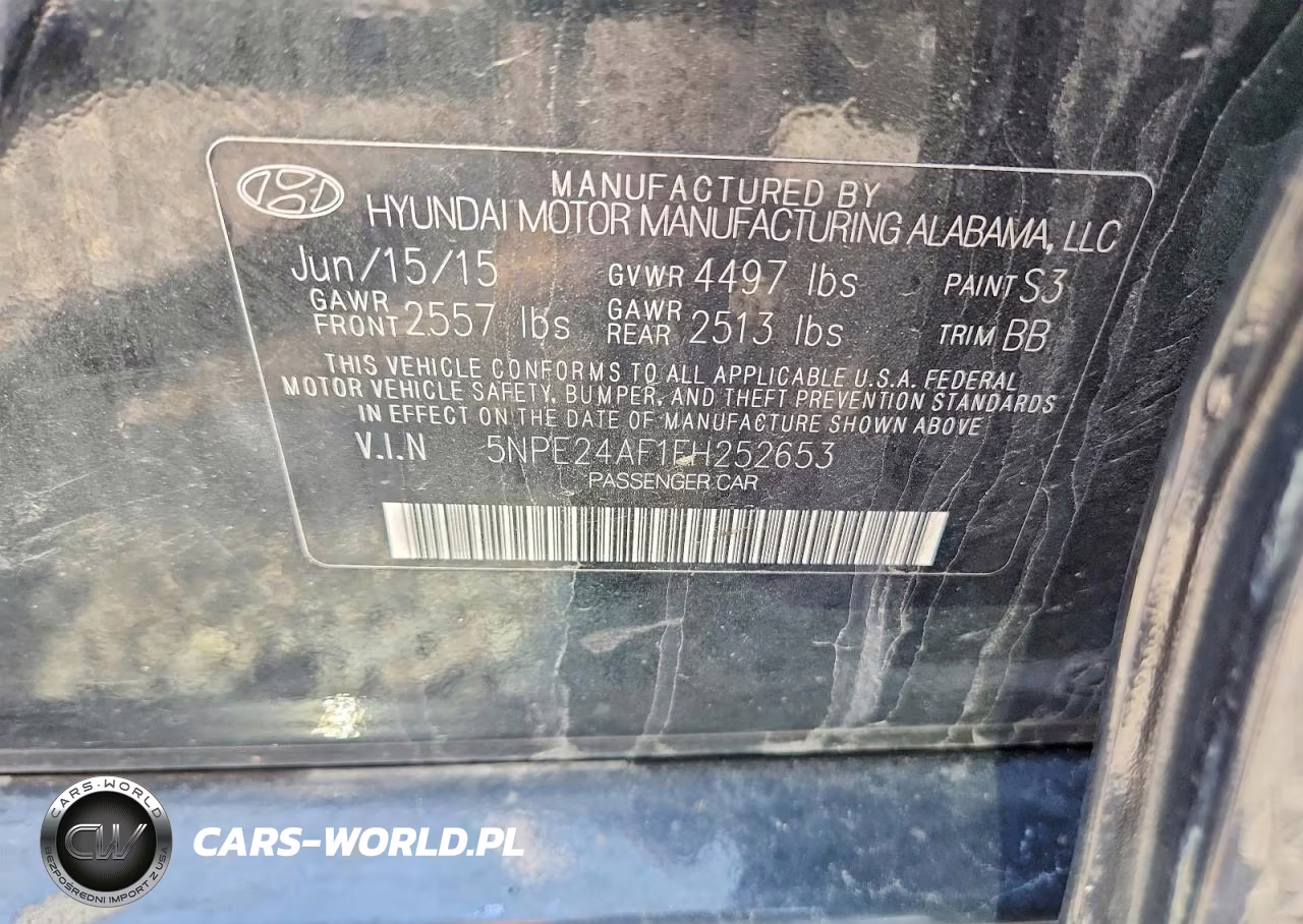 2015 Hyundai Sonata Se VIN:5NPE24AF1FH252653 - 12