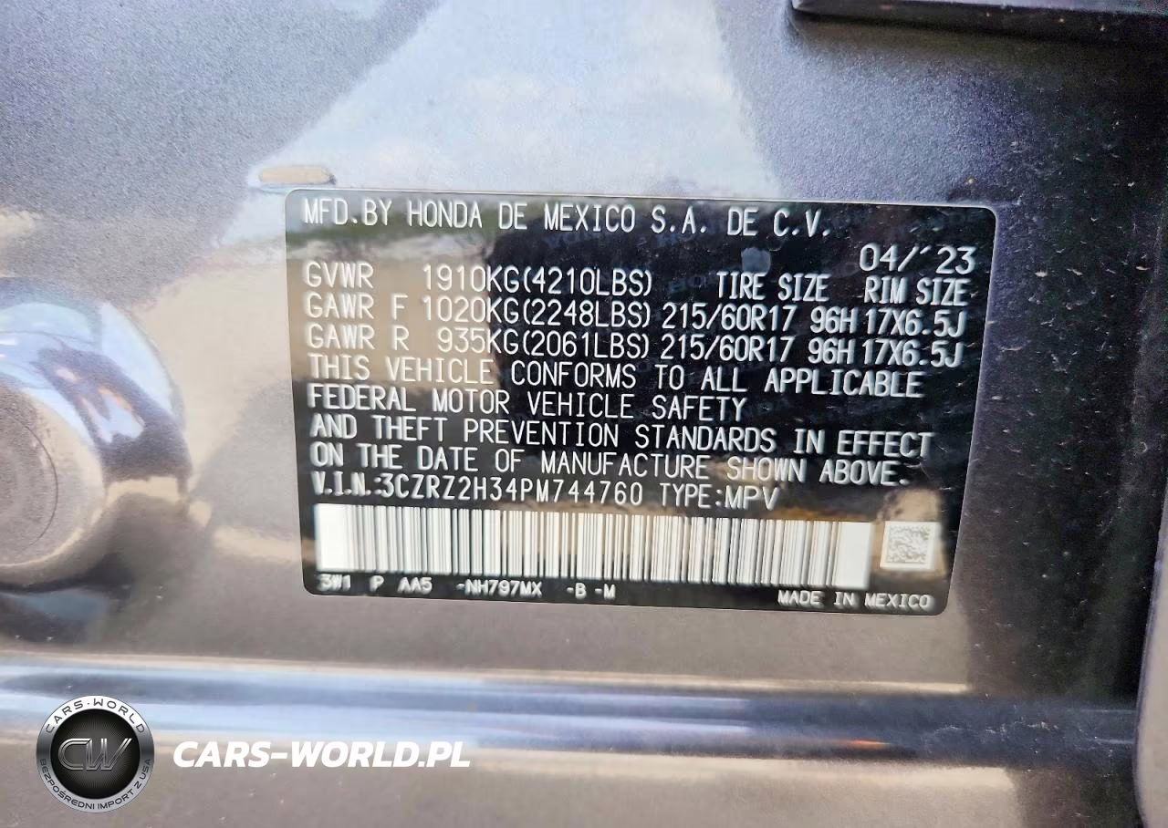 2023 Honda Hr-V Lx VIN:3CZRZ2H34PM744760 - 14