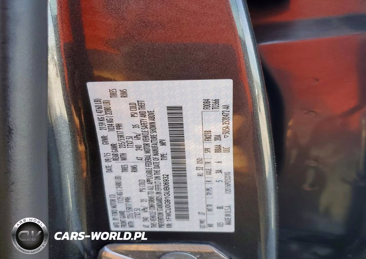 2016 Ford Escape Se VIN:1FMCU0G91GUB06932 - 12