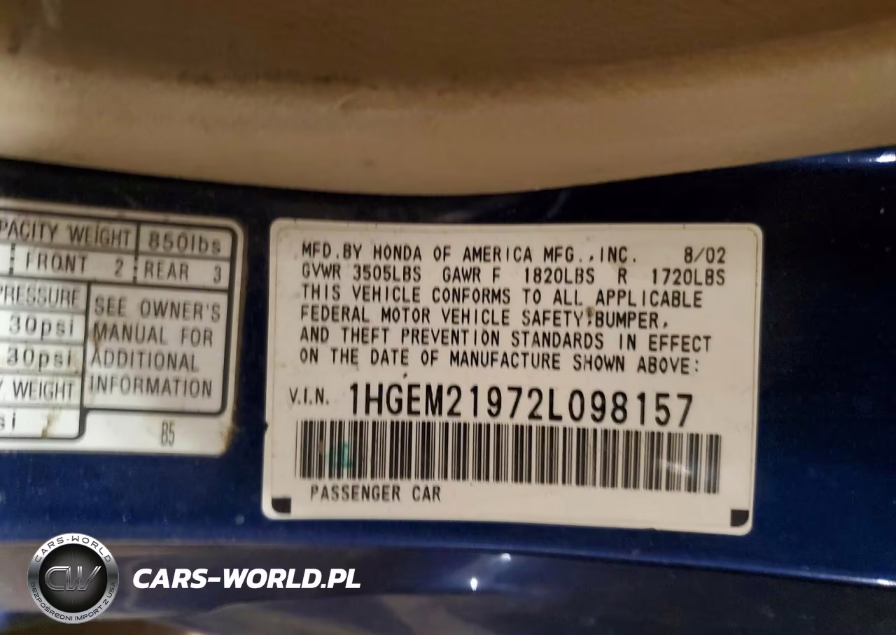 2002 Honda Civic Ex VIN:1HGEM21972L098157 - 12