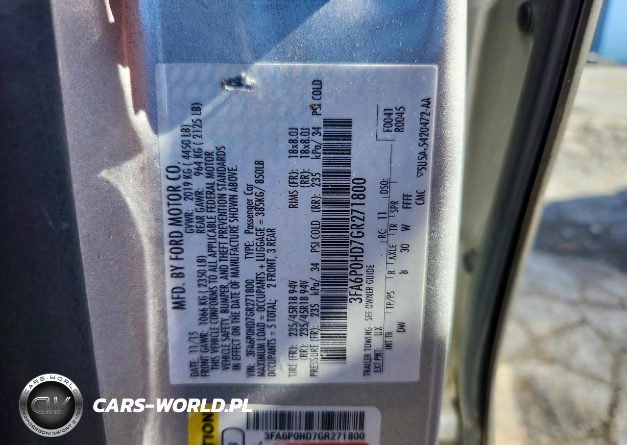 2016 Ford Fusion Se VIN:3FA6P0HD7GR271800 - 12
