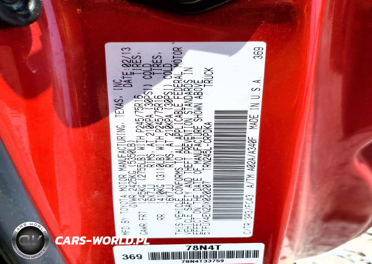 2013 Toyota Tacoma Access Cab VIN:5TFUX4EN2DX020207 - 12