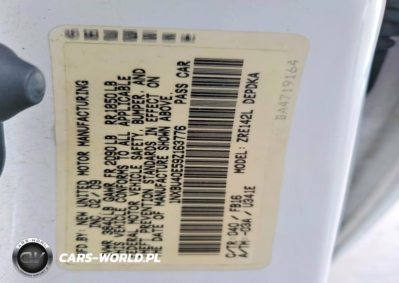 2009 Toyota Corolla Le VIN:1NXBU40E59Z163776 - 12