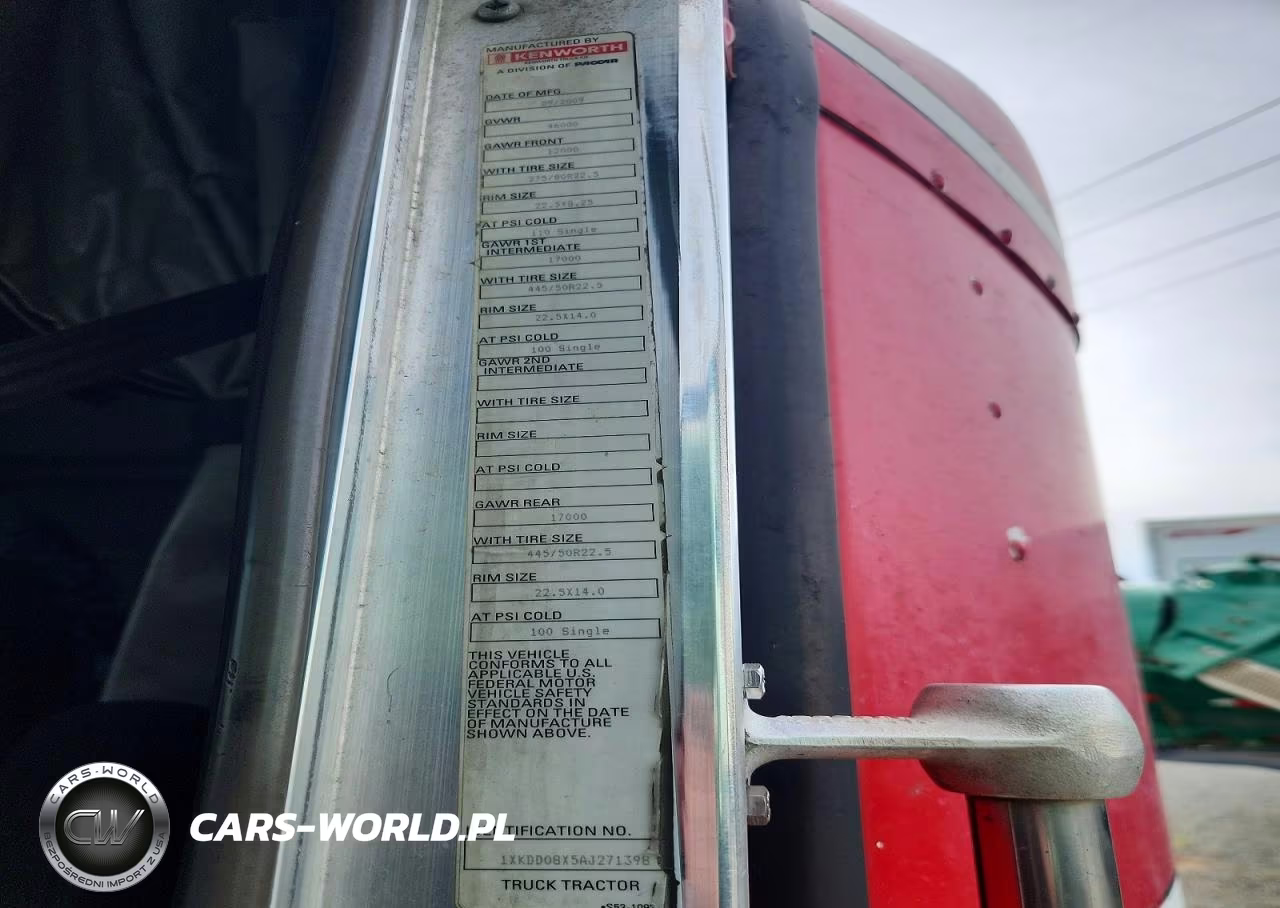 2010 Kenworth T800 Semi Truck VIN:1XKDD08X5AJ271398 - 10