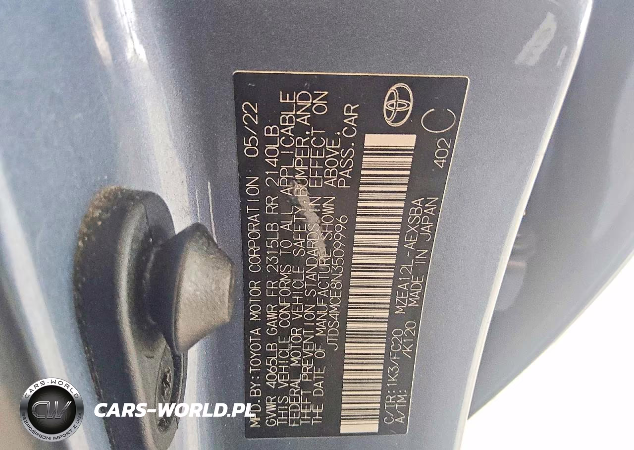 2022 Toyota Corolla Se VIN:JTDS4MCE8N3509996 - 12