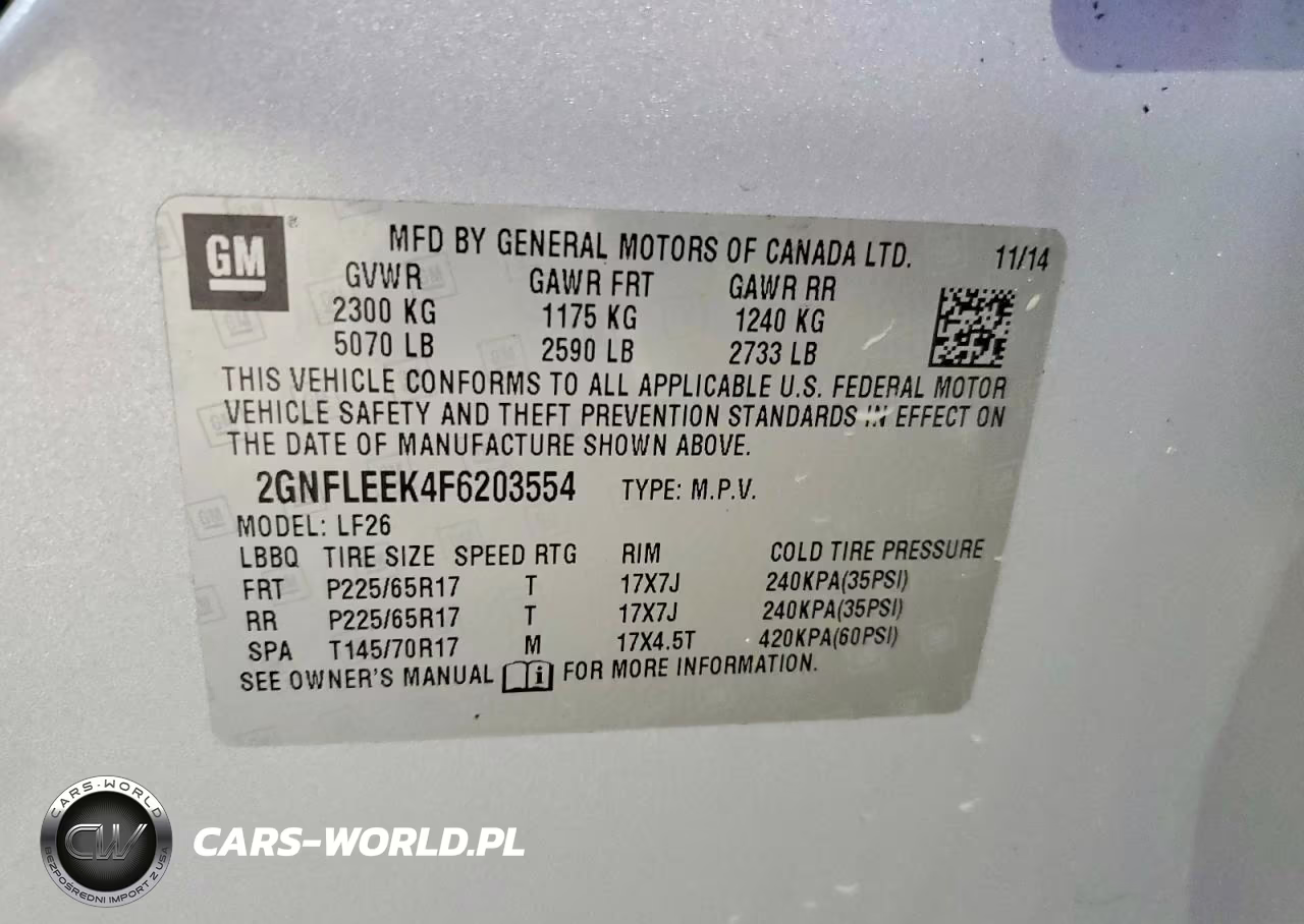 2015 Chevrolet Equinox VIN:2GNFLEEK4F6203554 - 13