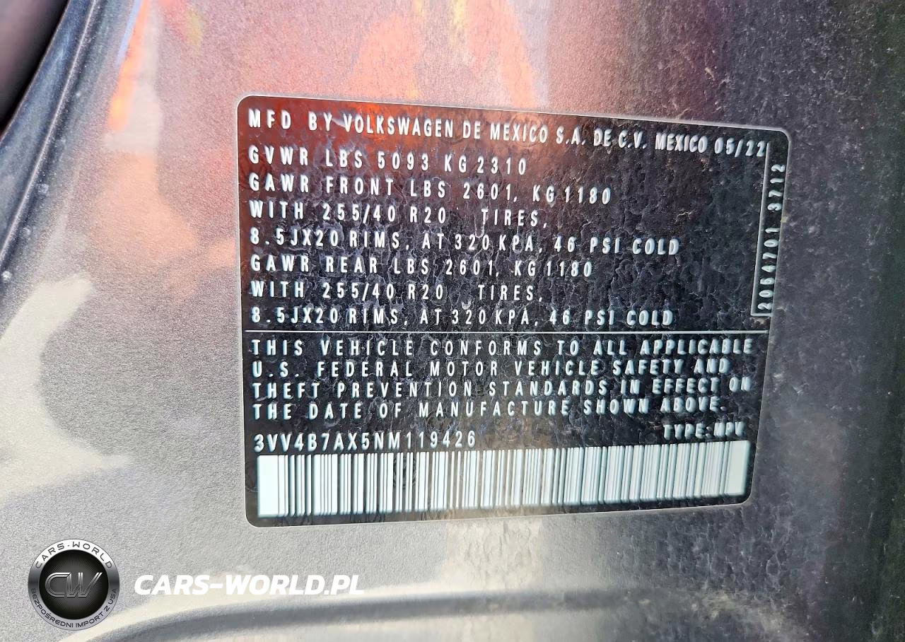 2022 Volkswagen Tiguan Sel R-Line VIN:3VV4B7AX5NM119426 - 13