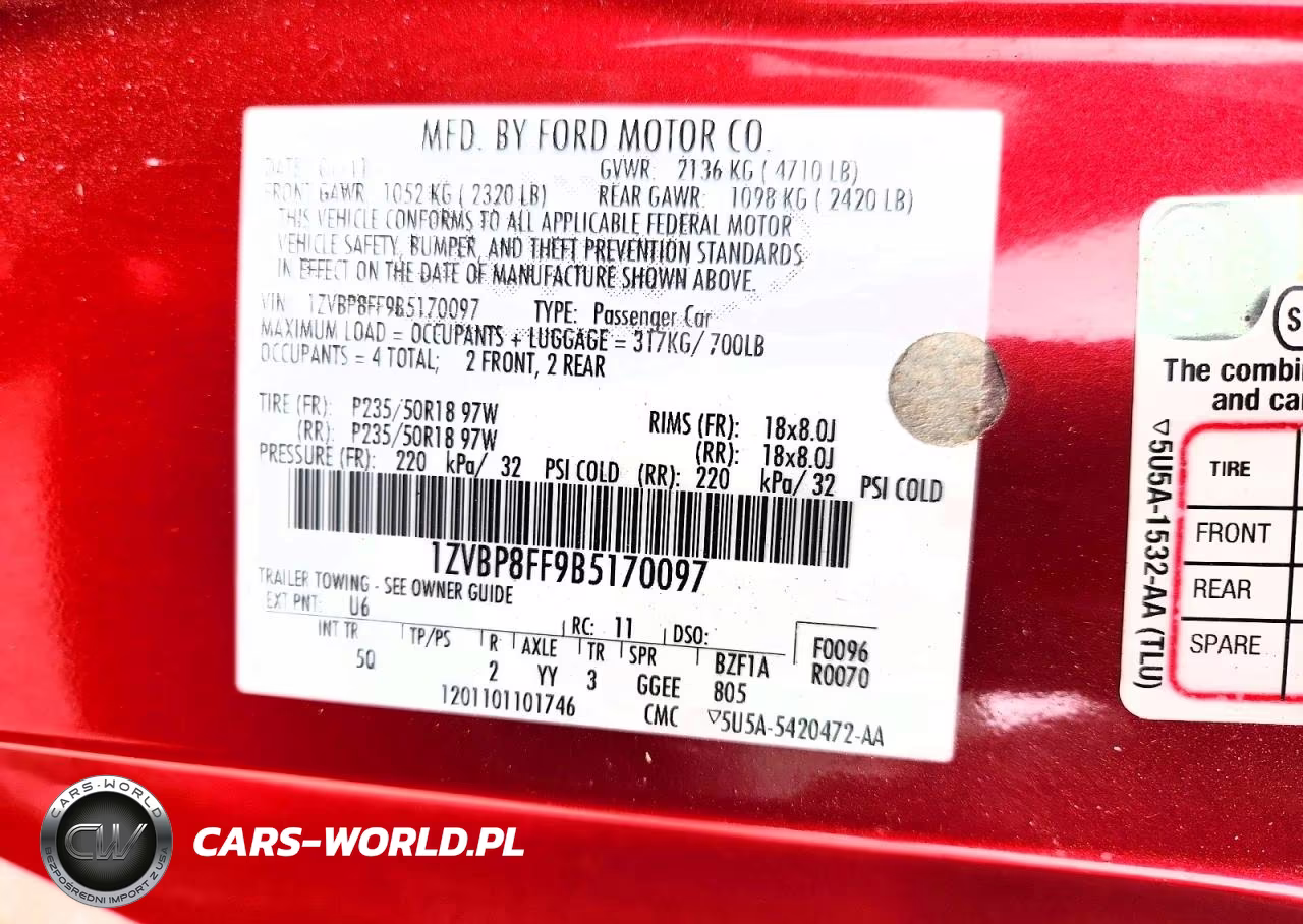 2011 Ford Mustang Gt VIN:1ZVBP8FF9B5170097 - 12