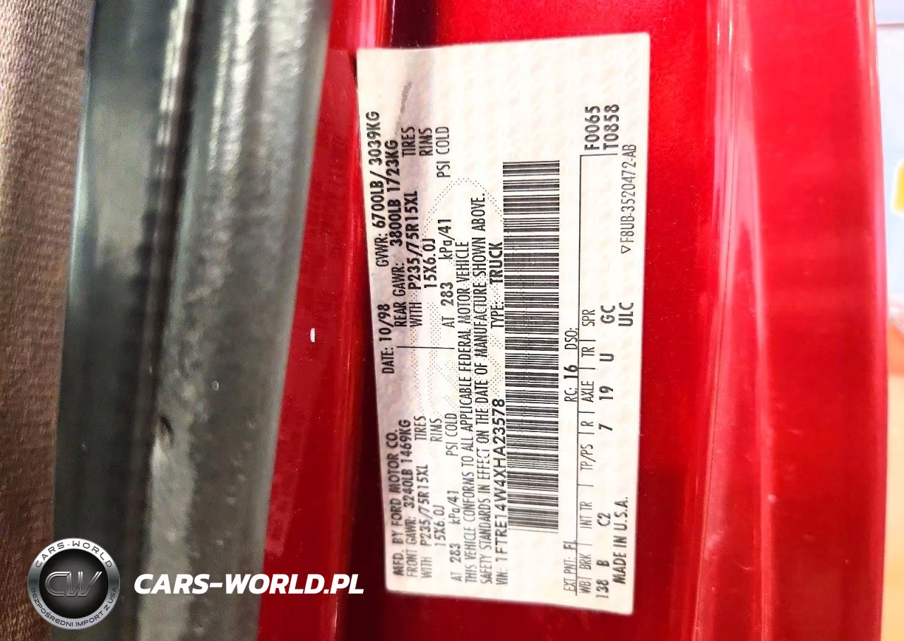 1999 Ford Econoline E150 Van VIN:1FTRE14W4XHA23578 - 13