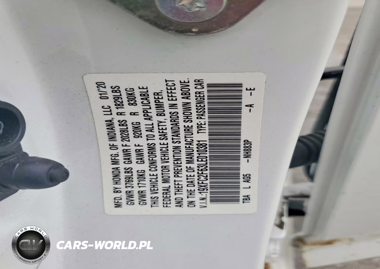 2020 Honda Civic Lx VIN:19XFC2F63LE010381 - 13