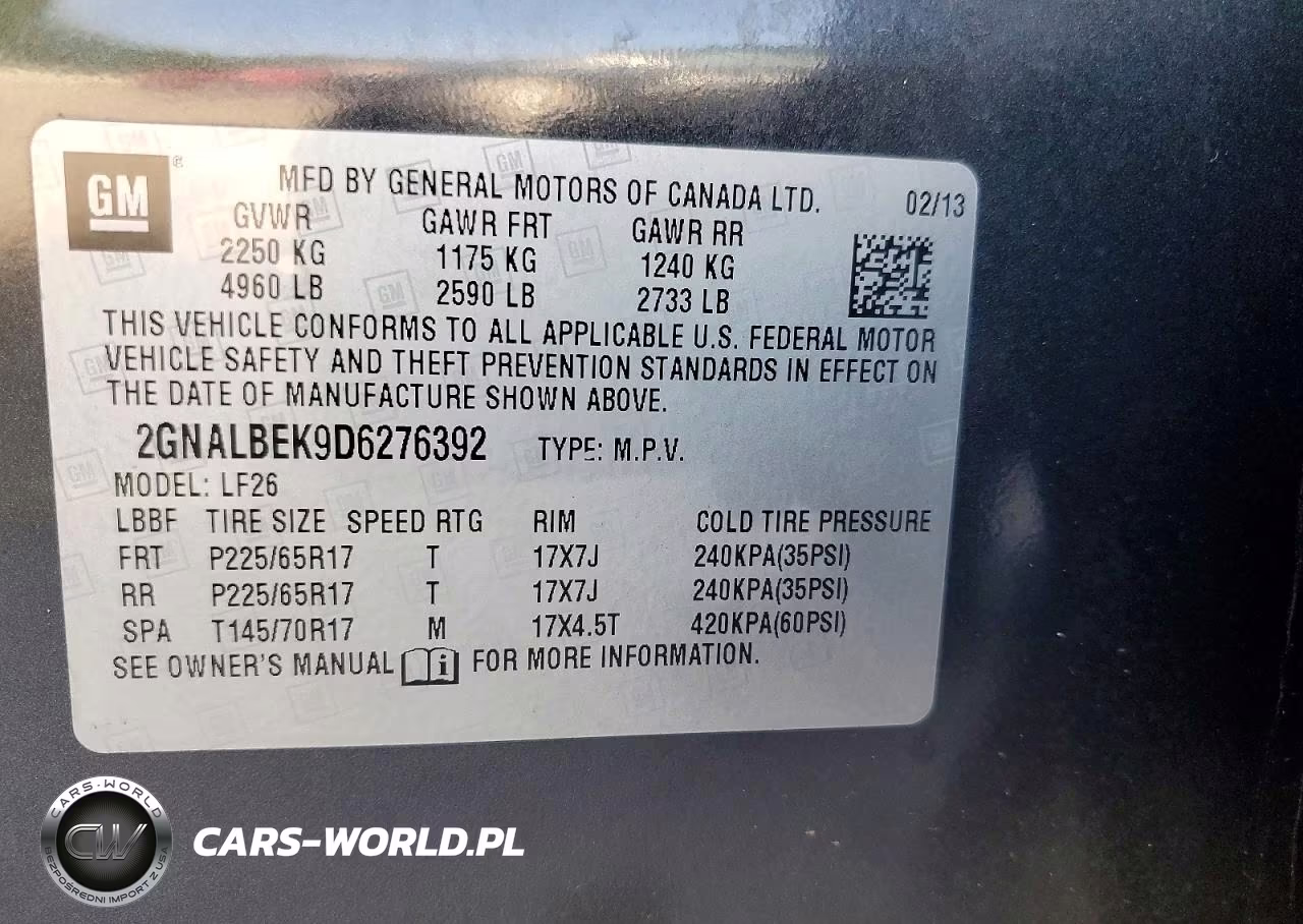 2013 Chevrolet Equinox Ls VIN:2GNALBEK9D6276392 - 12