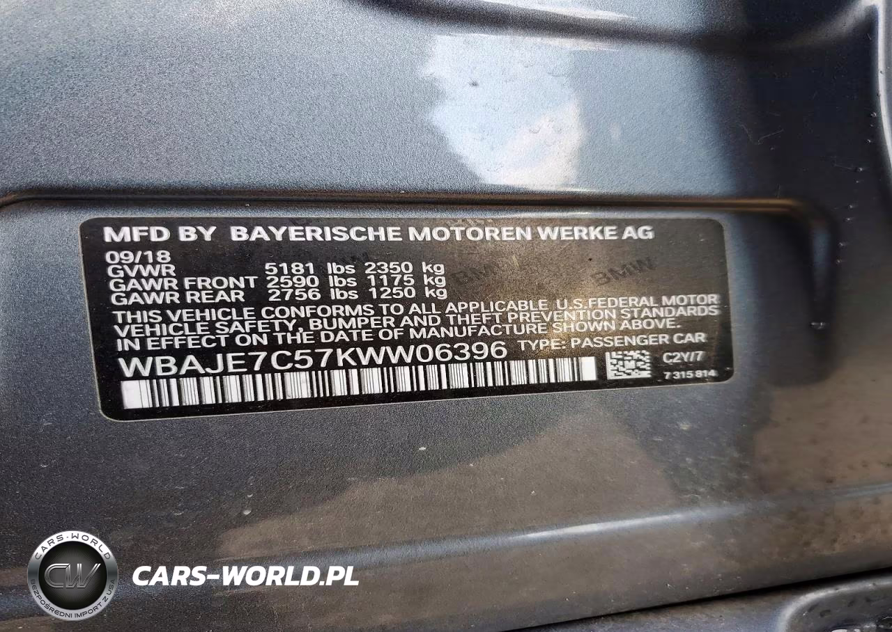 2019 BMW 540 Xi VIN:WBAJE7C57KWW06396 - 12