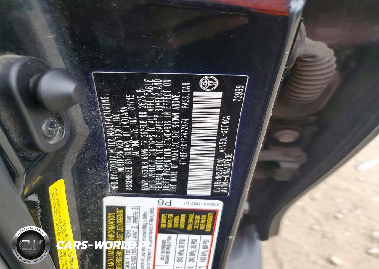 2015 Toyota Camry Le VIN:4T4BF1FK1FR472474 - 12
