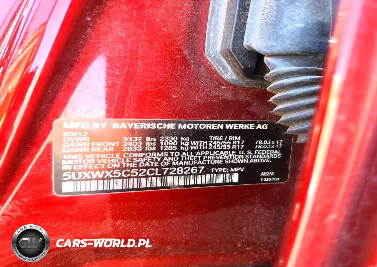 2012 BMW X3 xDrive28I VIN:5UXWX5C52CL728267 - 13