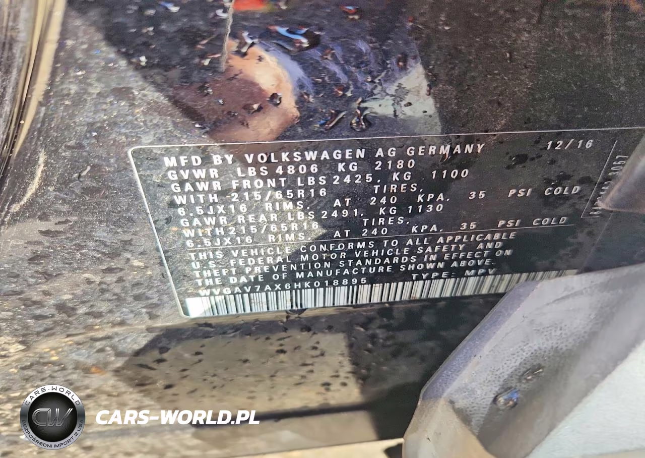 2017 Volkswagen Tiguan S VIN:WVGAV7AX6HK018895 - 13