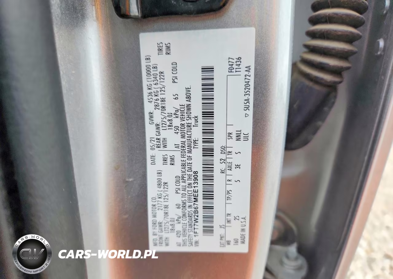 2021 Ford F250 Super Duty VIN:1FT7W2B67MEE13908 - 12
