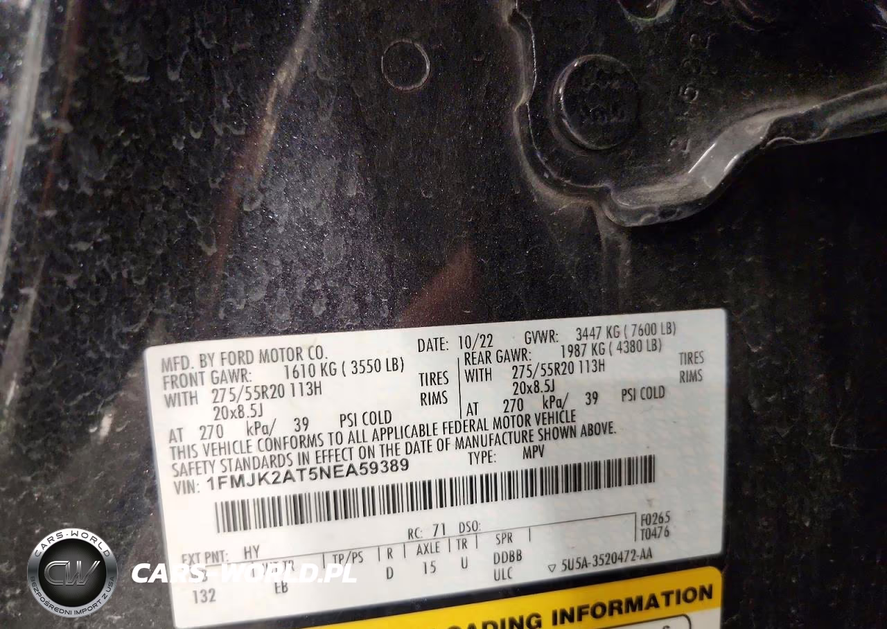 2022 Ford Expedition Max Limited VIN:1FMJK2AT5NEA59389 - 13