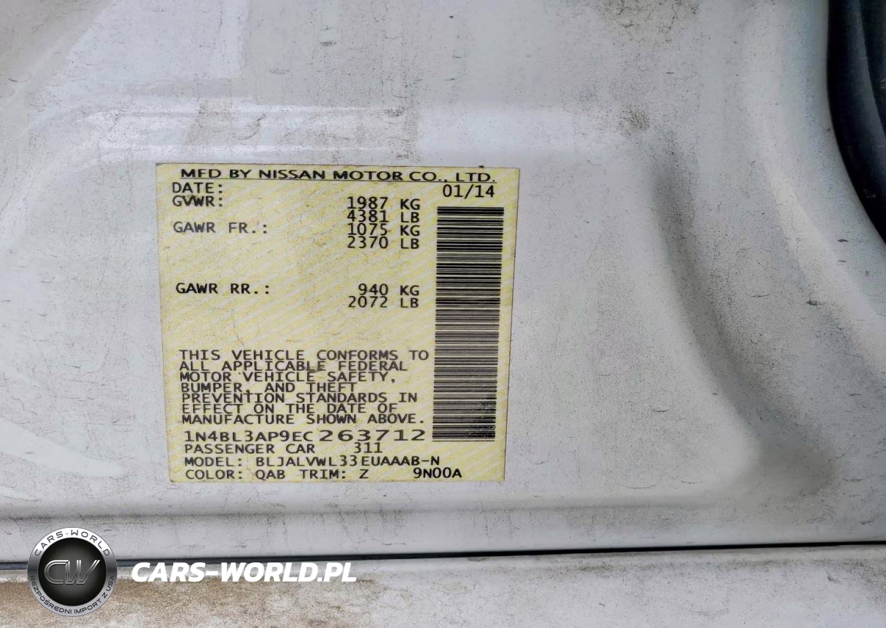 2014 Nissan Altima 3.5 S VIN:1N4BL3AP9EC263712 - 12