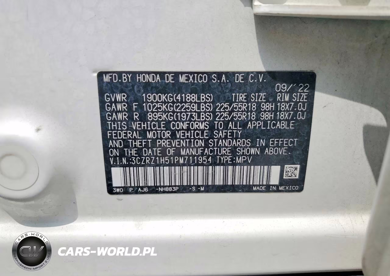 2023 Honda Hr-V Sport VIN:3CZRZ1H51PM711954 - 13
