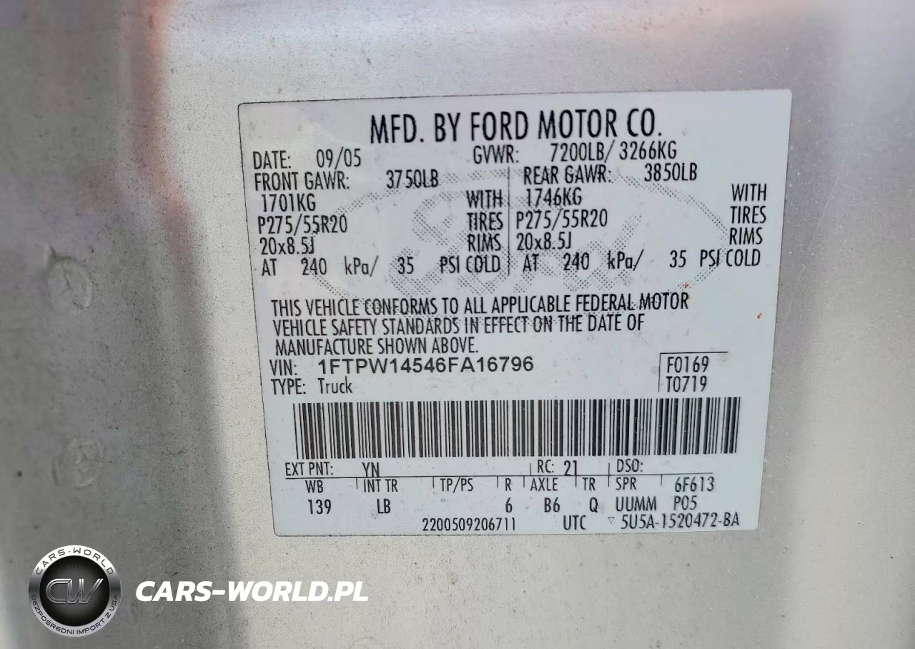 2006 Ford F150 Supercrew VIN:1FTPW14546FA16796 - 12
