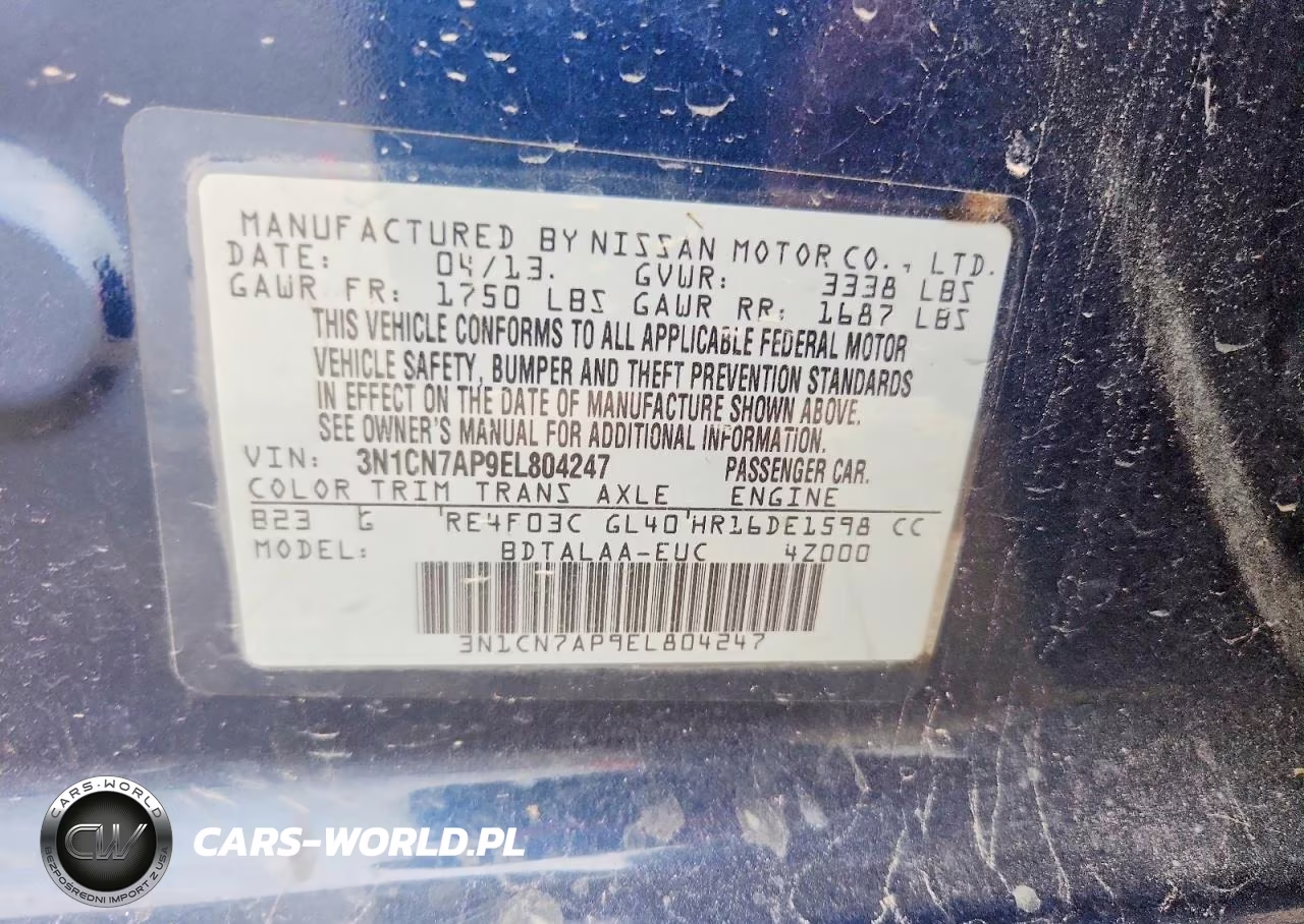 2014 Nissan Versa 1.6 S VIN:3N1CN7AP9EL804247 - 12