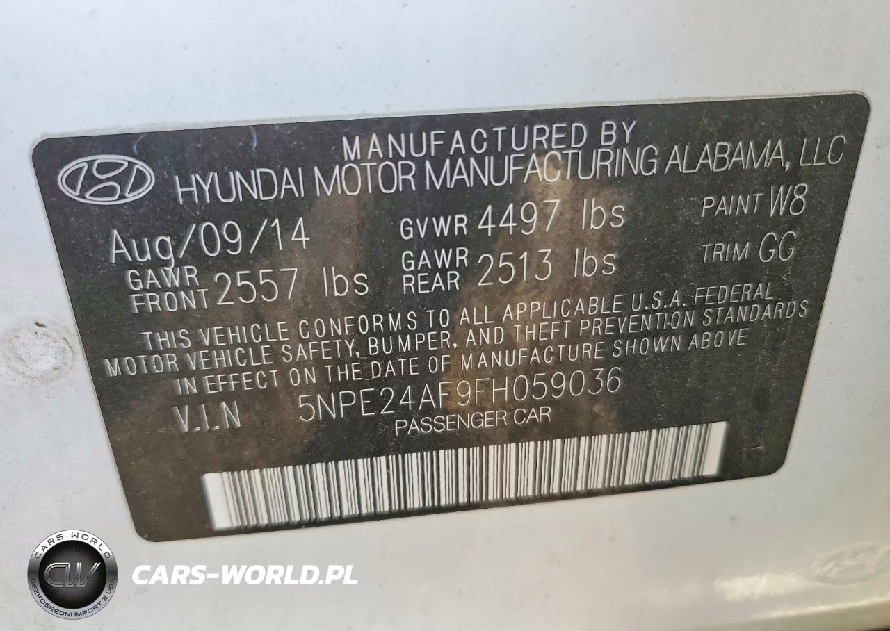 2015 Hyundai Sonata Se VIN:5NPE24AF9FH059036 - 12