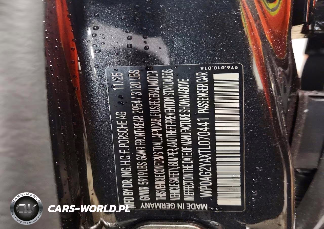 2026 Porsche Panamera Gts VIN:WP0AG2YAXTL070441 - 12
