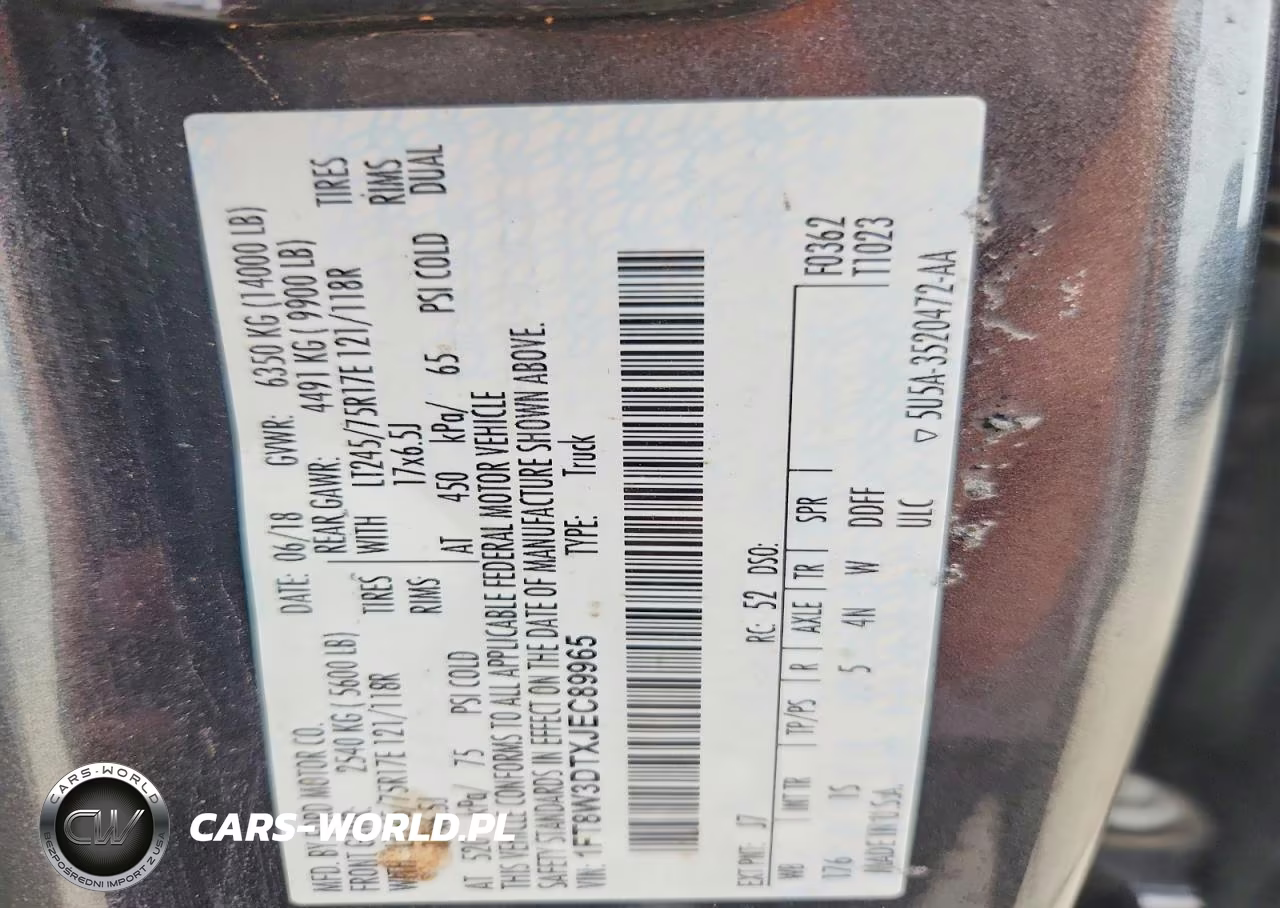 2018 Ford F350 Super Duty VIN:1FT8W3DTXJEC89965 - 13