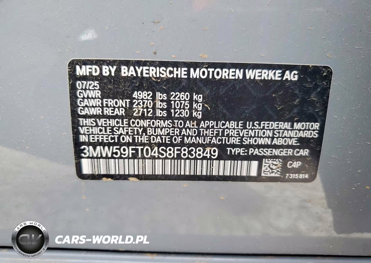 2025 BMW M340I VIN:3MW59FT04S8F83849 - 13