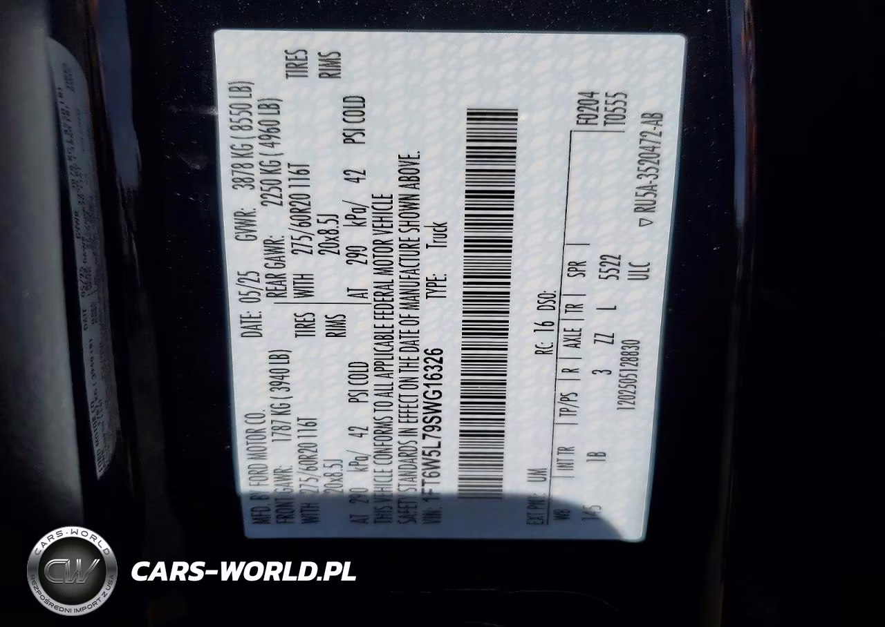 2025 Ford F150 Lightning Lariat VIN:1FT6W5L79SWG16326 - 12