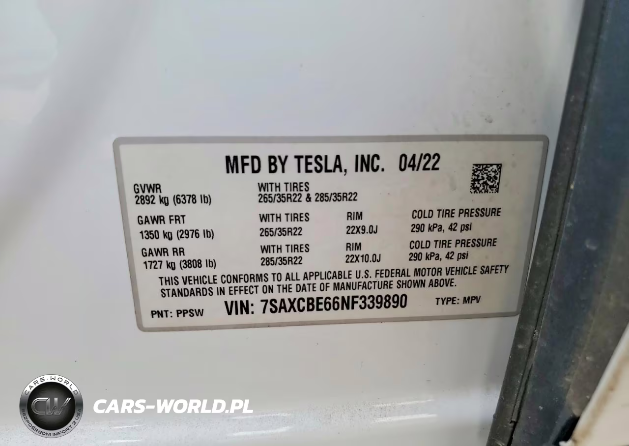 2022 Tesla Model X VIN:7SAXCBE66NF339890 - 12