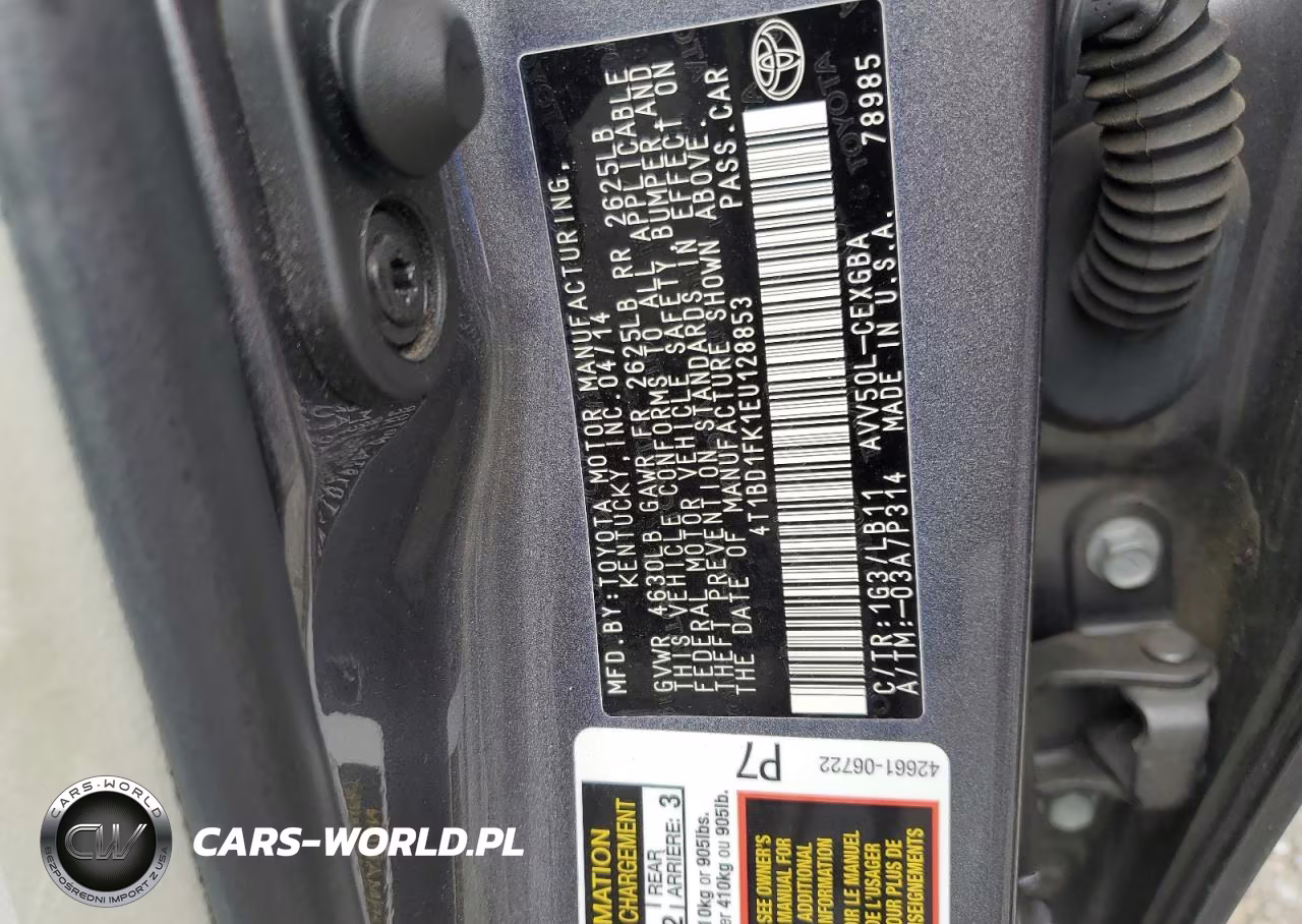 2014 Toyota Camry Hybrid VIN:4T1BD1FK1EU128853 - 12