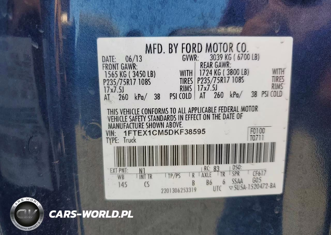 2013 Ford F150 Super Cab VIN:1FTEX1CM5DKF38595 - 12