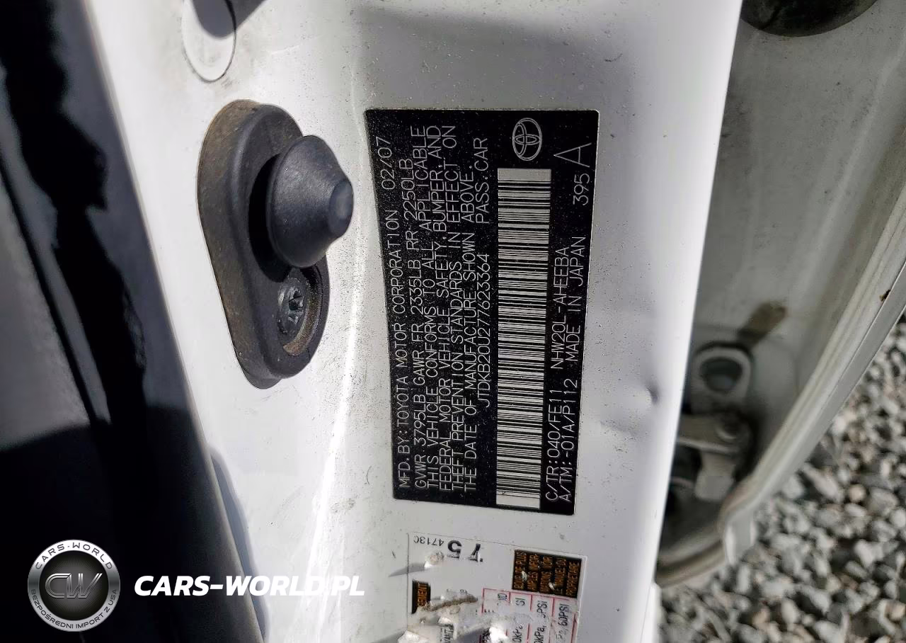 2007 Toyota Prius Base VIN:JTDKB20U277623364 - 12