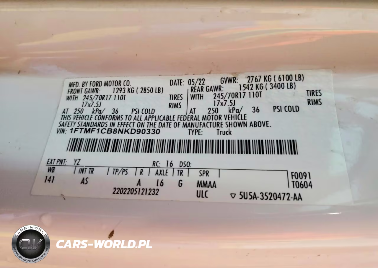 2022 Ford F150 VIN:1FTMF1CB8NKD90330 - 13