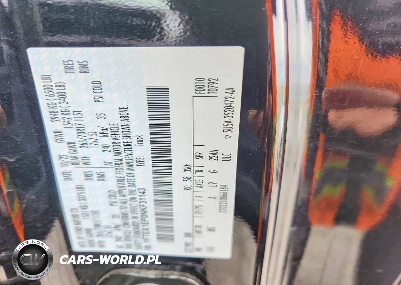 2022 Ford F150 Super Cab VIN:1FTEX1EP0NKF31143 - 13