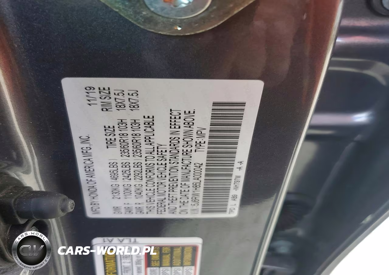 2020 Honda Cr-V Exl VIN:5J6RW1H85LA000042 - 14