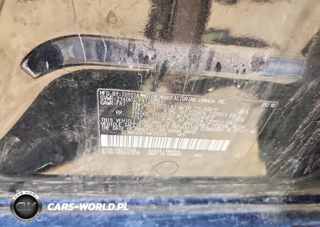 2010 Toyota Rav4 Base VIN:2T3BK4DV7AW028939 - 12
