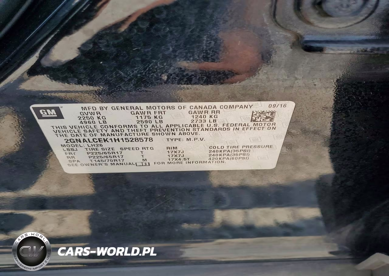 2017 Chevrolet Equinox Lt VIN:2GNALCEK1H1528578 - 14