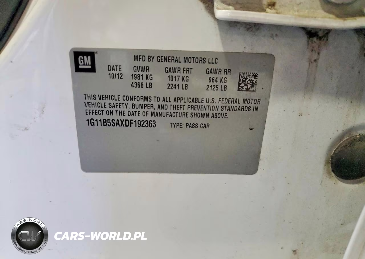2013 Chev Malibu VIN:1G11B5SAXDF192363 - 12