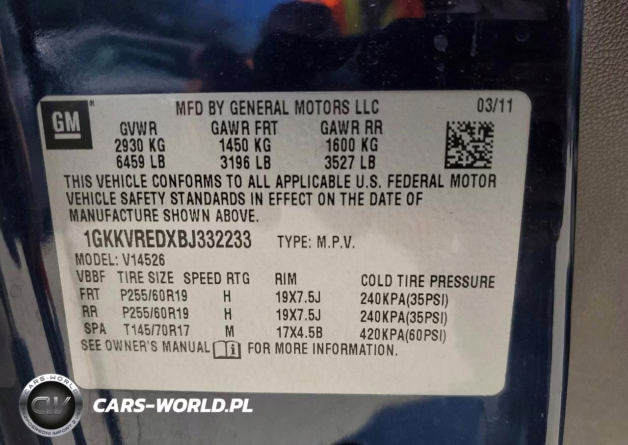 2011 GMC Acadia Slt-1 VIN:1GKKVREDXBJ332233 - 13