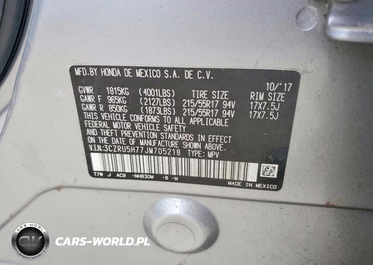 2018 Honda Hr-V Exl VIN:3CZRU5H77JM705218 - 14