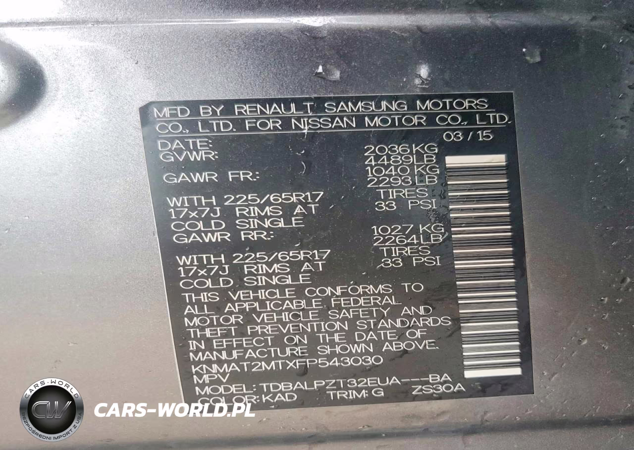 2015 Nissan Rogue S VIN:KNMAT2MTXFP543030 - 12