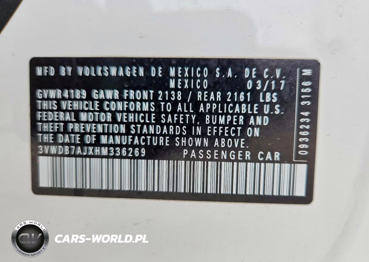 2017 Volkswagen Jetta Se VIN:3VWDB7AJXHM336269 - 13