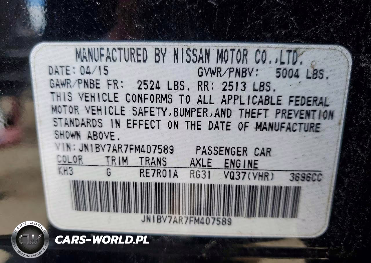 2015 Infiniti Q50 Base VIN:JN1BV7AR7FM407589 - 12