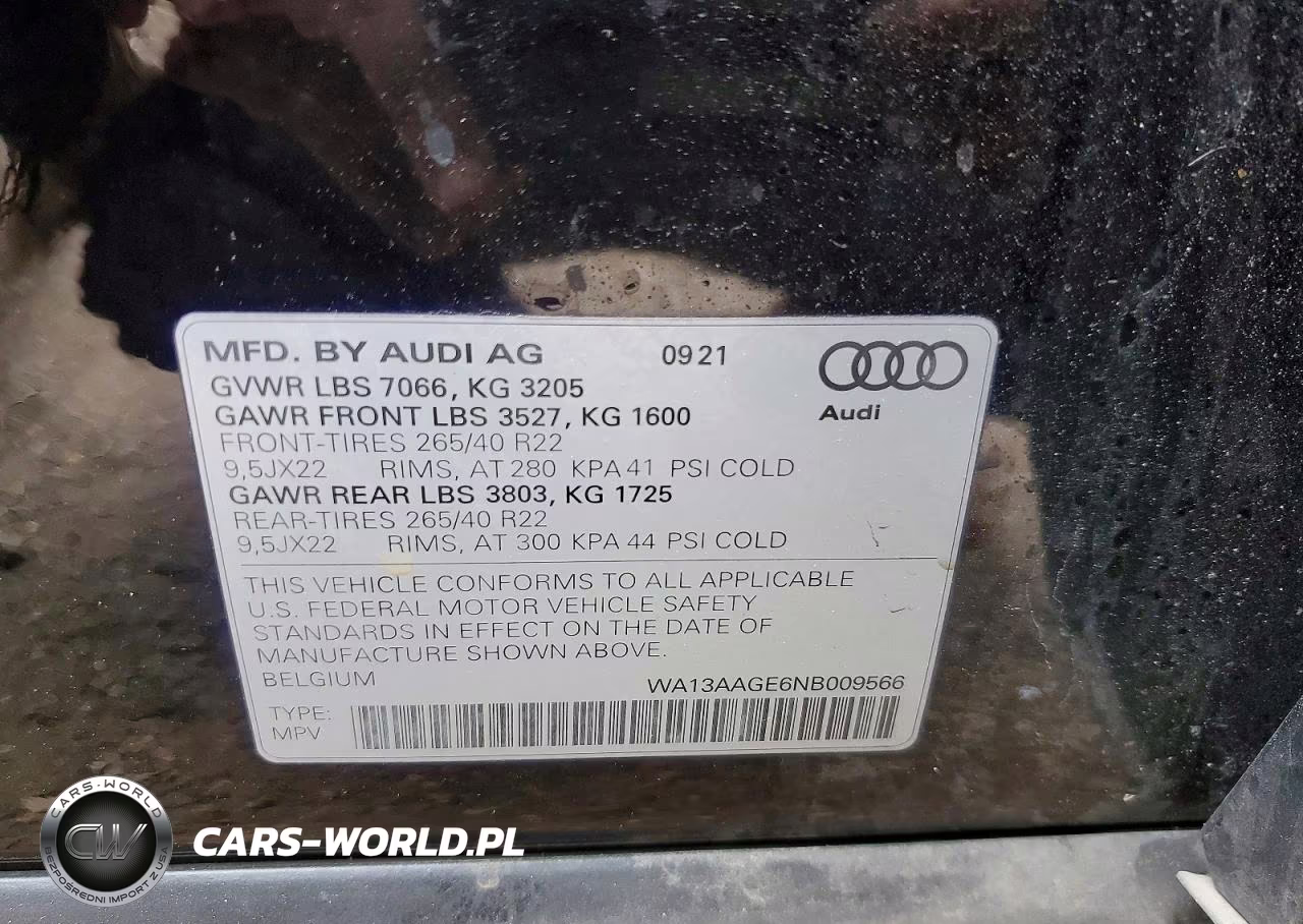 2022 Audi E-Tron Sportback Prestige VIN:WA13AAGE6NB009566 - 12