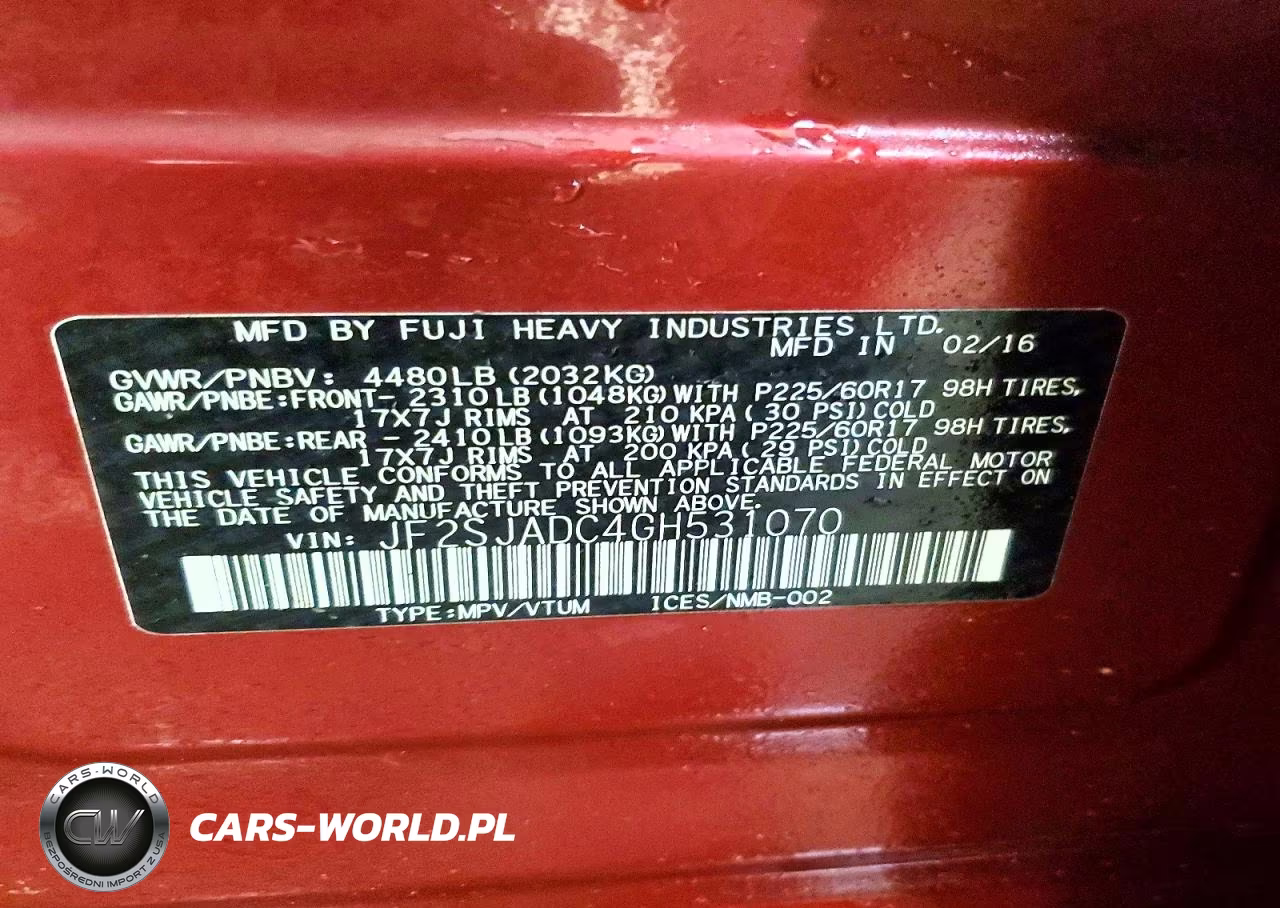 2016 Subaru Forester 2.5I Premium VIN:JF2SJADC4GH531070 - 13