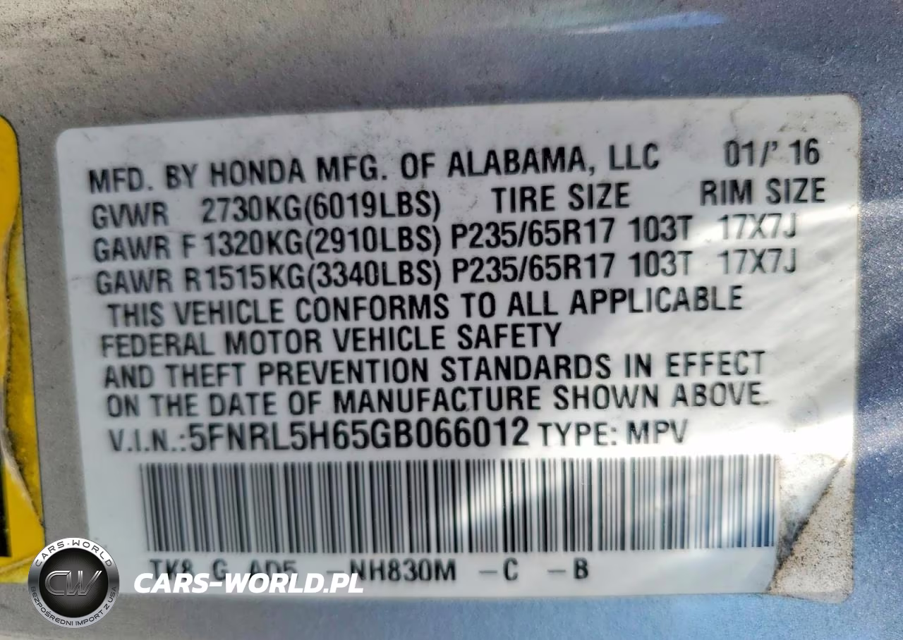 2016 Honda Odyssey Exl VIN:5FNRL5H65GB066012 - 13